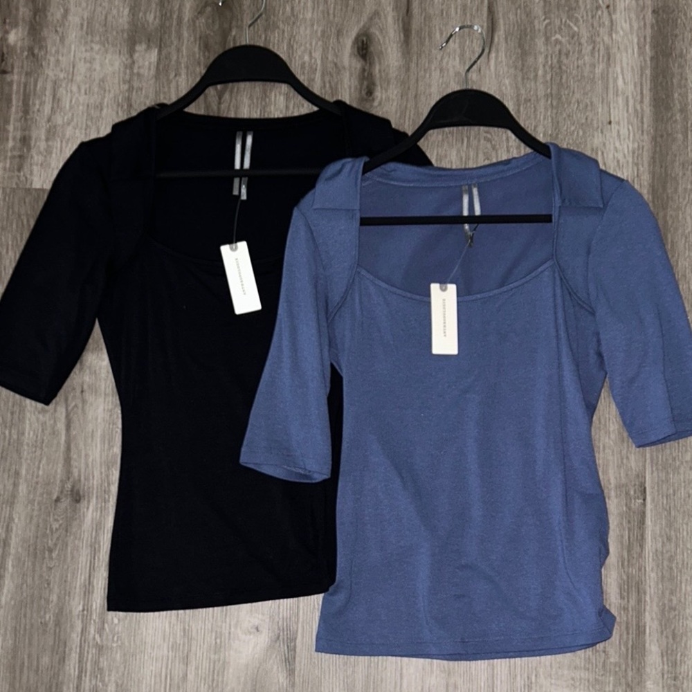 🌗Firm Price🌓2 pieces Anthropologie Elegant Women's Tops in Black and Blue